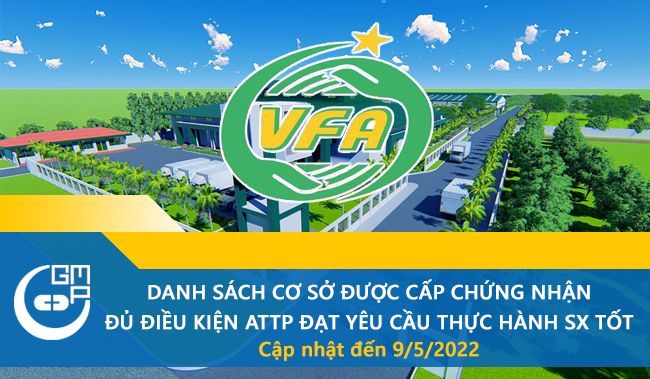 Cập nhật danh sách các cơ sở đã được cấp giấy chứng nhận cơ sở đủ điều kiện ATTP