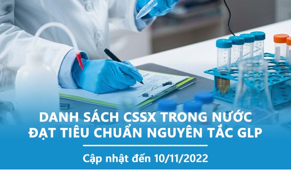 Danh sách các cơ sở trong nước đạt tiêu chuẩn nguyên tắc GLP (Cập nhật tới ngày 10/11/2022)